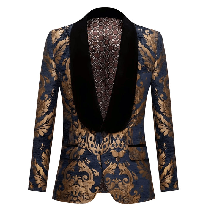 Jermyn Jacquard Blazer Wynston Duke Navy Blue XS 